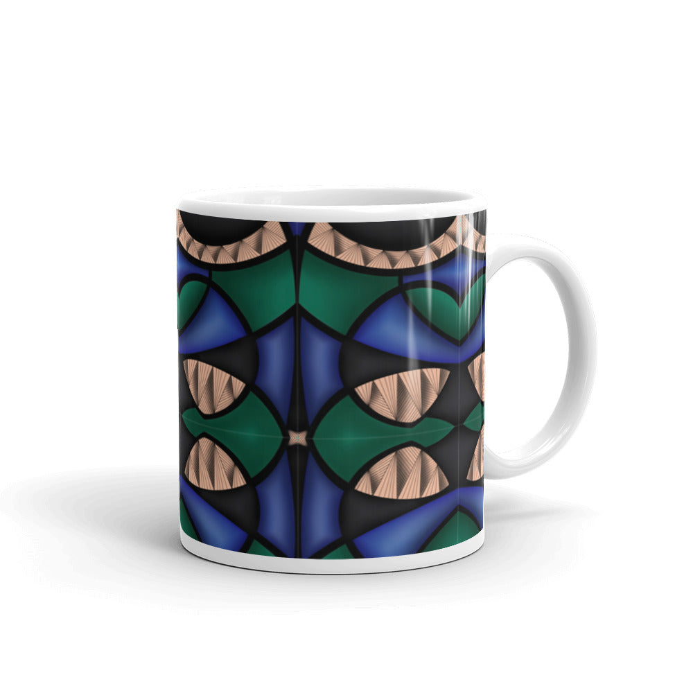 Abstract Blue Glossy Mug